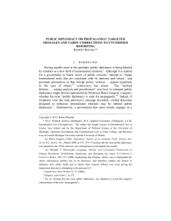 PUBLIC DIPLOMACY OR PROPAGANDA?