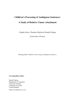 Children`s Processing of Ambiguous Sentences: A Study of Relative