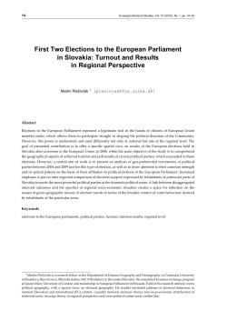 First Two Elections to the European Parliament in Slovakia: Turnout
