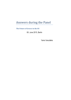 Answers during the Panel