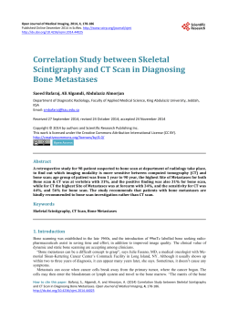 Correlation Study between Skeletal Scintigraphy and CT Scan in