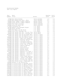 Accelerated Reader Test List Report Test Book Reading Point