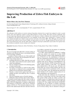 Improving Production of Zebra Fish Embryos in the Lab