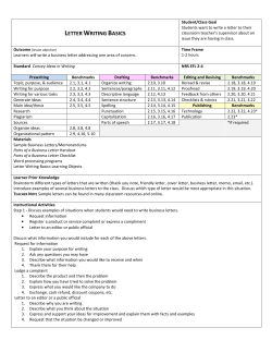 letter writing basics - Kent State University
