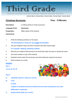 Christmas Synonyms Time: 15 Minutes