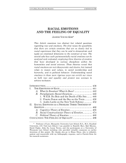 racial emotions and the feeling of equality