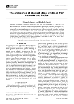 The emergence of abstract ideas: evidence from