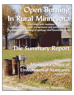 Open Burning in Rural Minnesota