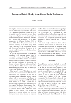 Pottery and Ethnic Identity in the Oaxaca Barrio, Teotihuacan