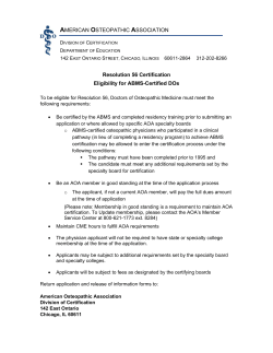 AMERICAN OSTEOPATHIC ASSOCIATION Resolution 56