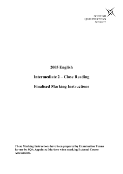 2005 English Intermediate 2 ? Close Reading Finalised Marking
