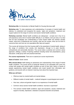 Mental health awareness for Front line staff HA staff