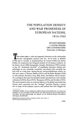 THE POPULATION DENSITY AND WAR PRONENESS OF