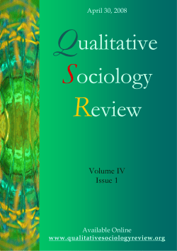 this issue - Qualitative Sociology Review