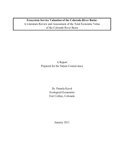 Ecosystem Service Valuation of the Colorado River Basin: A