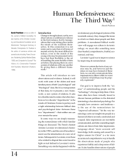 Human Defensiveness - Bethany Community Church