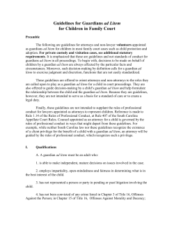Guidelines for Guardians ad Litem for Children in Family Court