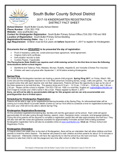 South Butler School District - Pennsylvania`s Promise for Children