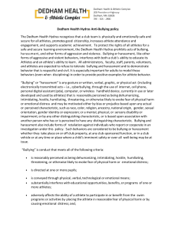 Anti-bullying policy - Dedham Health Hydra