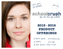 2015 - 2016 product offerings