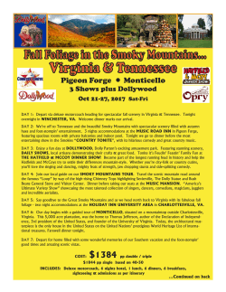 Pigeon Forge TN - Oct 21-27 -Gadabout