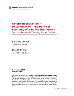 American Indian Self- Determination: The
