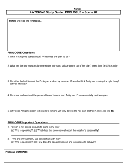 ANTIGONE STUDY GUIDE #1: PROLOGUE &ndash; Scene #2