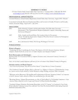 Curriculum Vitae - College of Literature, Science, and the Arts