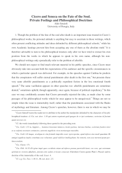 Cicero and Seneca on the Fate of the Soul. Private