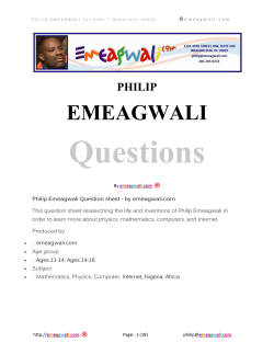 Questions - Philip Emeagwali