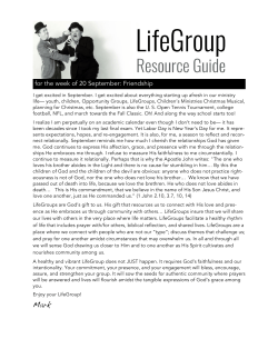 for the week of 20 September: Friendship