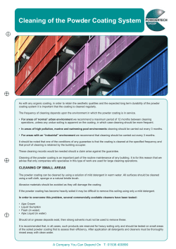 Cleaning of the Powder Coating System