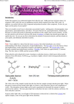 Purity of Aspirin - GZ @ Science Class Online