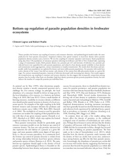 Bottom–up regulation of parasite population densities in freshwater