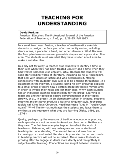 TEACHING FOR UNDERSTANDING
