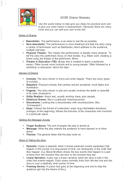 GCSE Drama Glossary - Aylsham High School