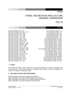 fees parks, recreation and culture general admissions fee.18