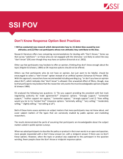 Dont Know Responses - Survey Sampling International
