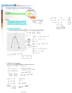 5.3 Quadratic Roots by Factoring and Graphing