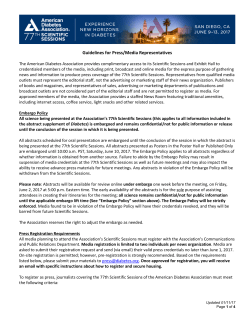 Guidelines for Press/Media Representatives