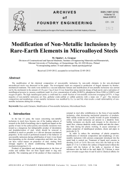 Modification of Non-Metallic Inclusions by Rare