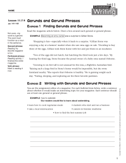 Gerunds and Gerund Phrases