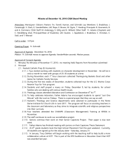 Minutes of December 16, 2016 CSGK Board Meeting Attendees