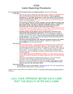 Game Procedures