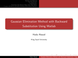 Gaussian Elimination Method with Backward Substitution Using
