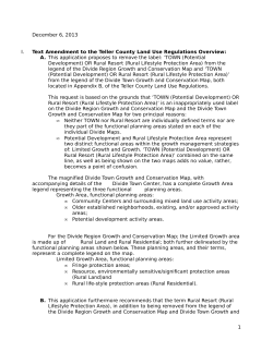 December 6, 2013 I. Text Amendment to the Teller County Land Use