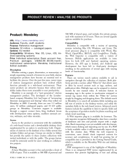 Product: Mendeley - Journal Hosting and Publishing