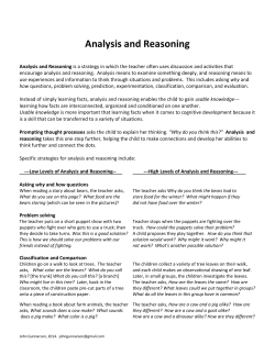 Analysis and Reasoning