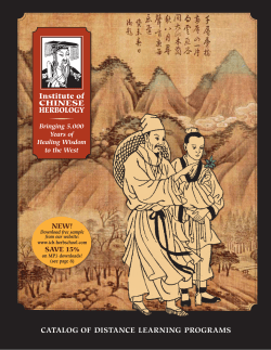 A PDF Of Our Catalog - Institute of Chinese Herbology