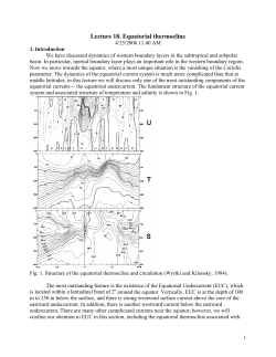 Lecture 18. Equatorial thermocline